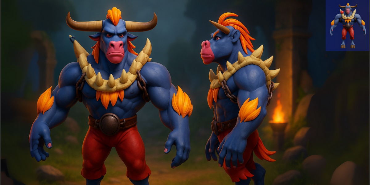 Buffalo Rigging Character Buffalo Warrior – Stylized Fully Rigged 3D Character for Blender ...