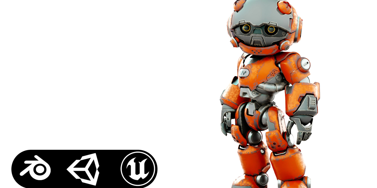Robo Zero-C Auto-Rig Pro Rigged For Mixamo, Unreal Engine, Unity 