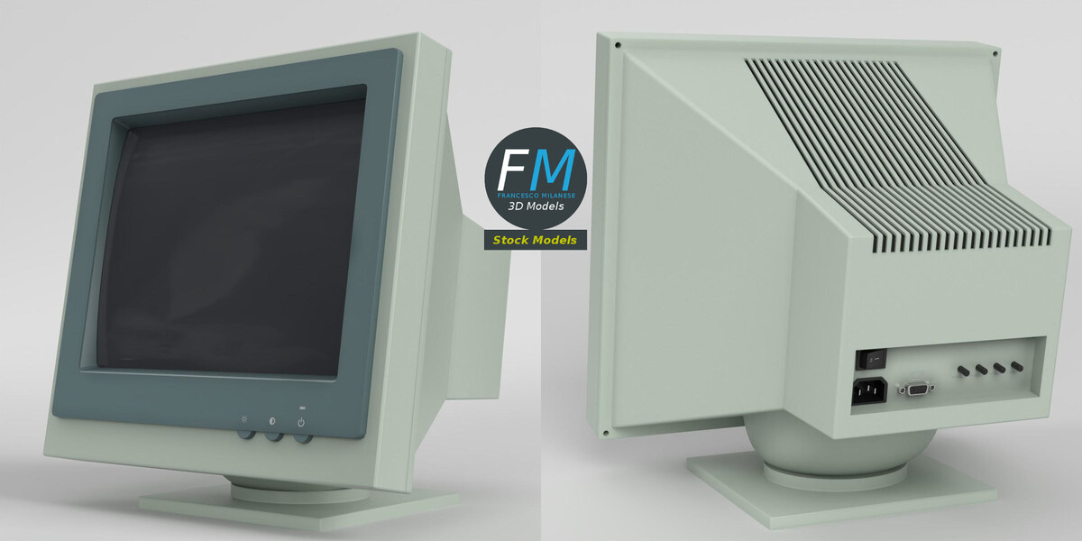 Second Gen Computer Screen Monitor Vintage PC Monitor - Superhive (formerly Blender Market)