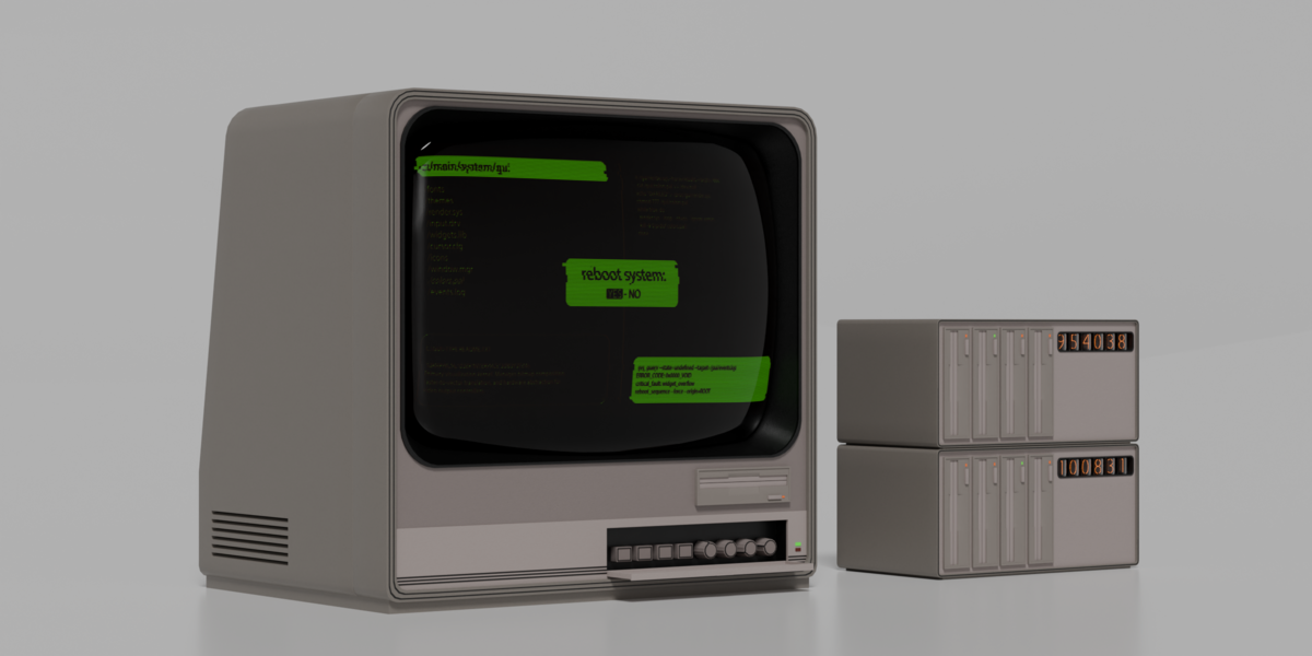 Old CRT Monitor with Floppy Data stack - Superhive (formerly Blender ...