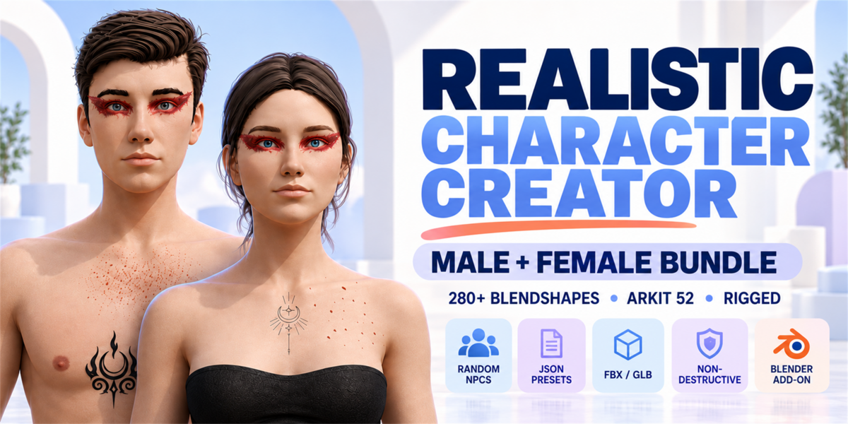 Realistic Male and Female Character Creator Bundle