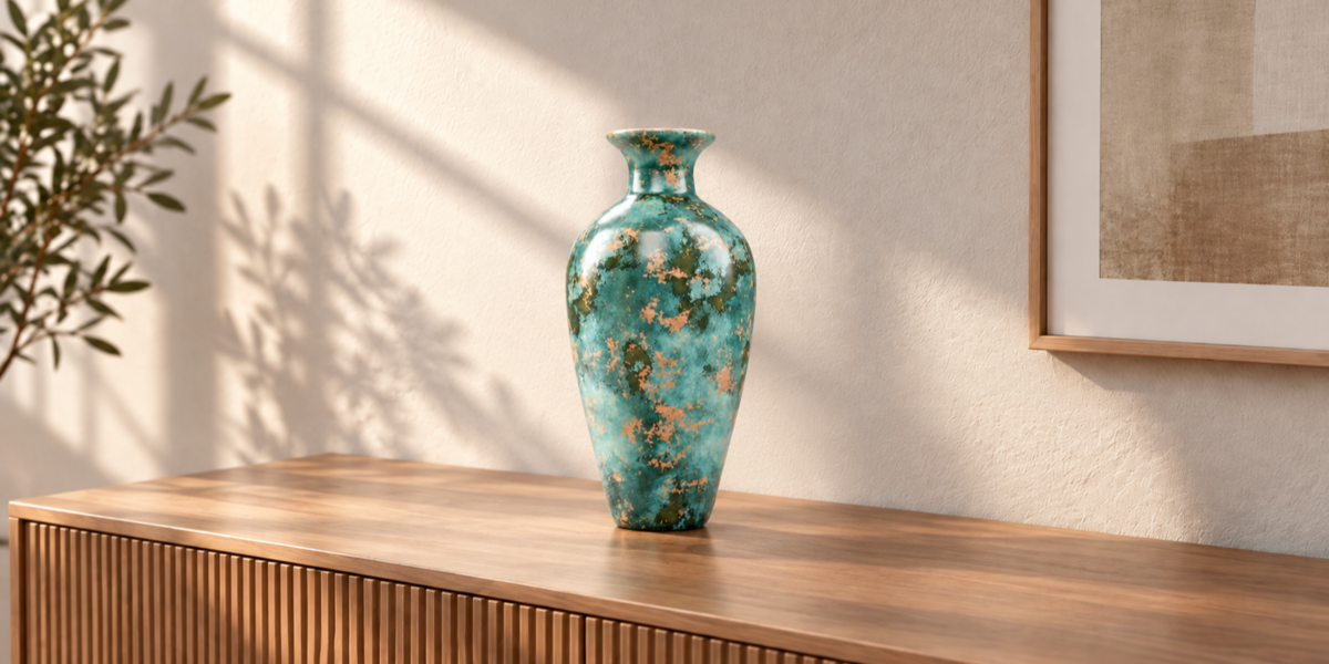 Turquoise Patina Sculptural Vase - 3D Model full collection view