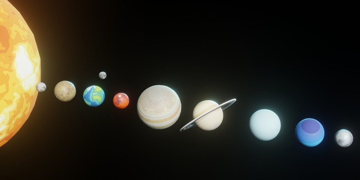 Stylized Solar System 3D Model 2k/4k/8k Textures With 25 Sci-Fi Music ...