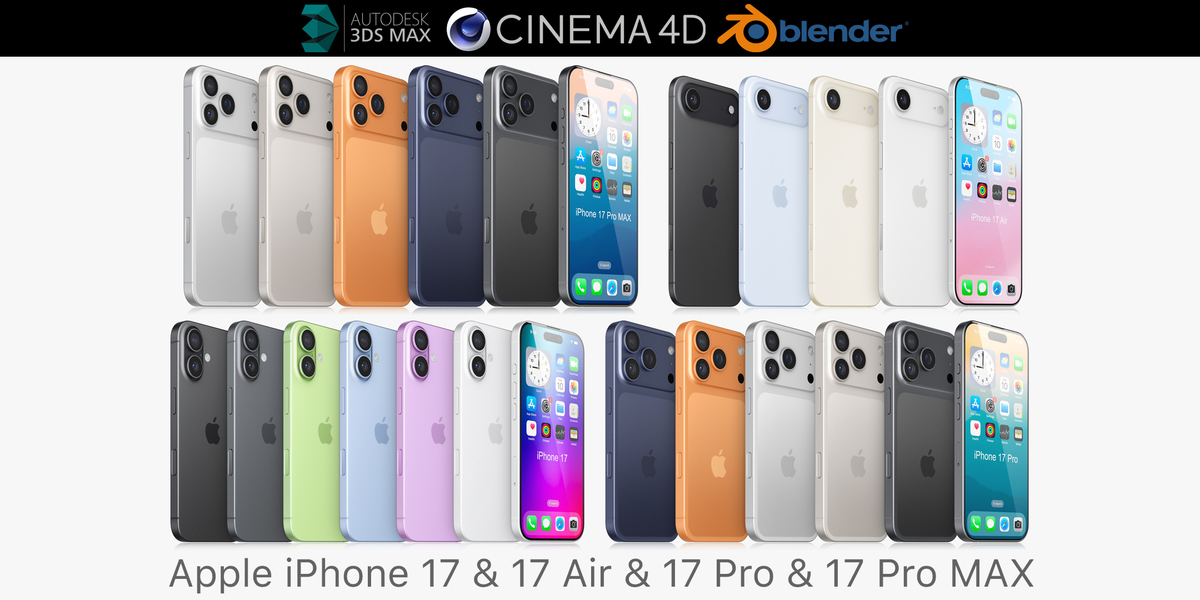 Apple iPhone 17 collection v2 All colors - Superhive (formerly Blender ...