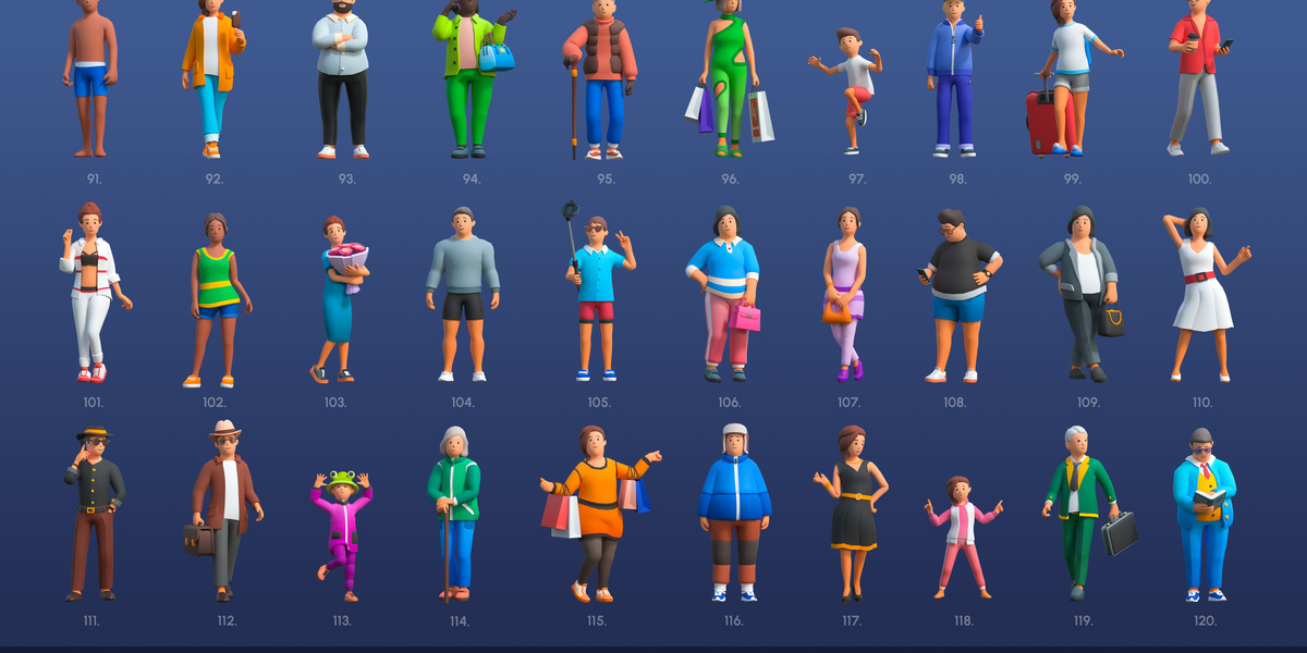 City Characters - 300 Low Poly 3D Animated Characters for Unity & Games ...