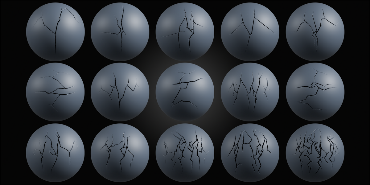 55 Crack Brushes - Blender & ZBrush - Vol.08 - Superhive (formerly