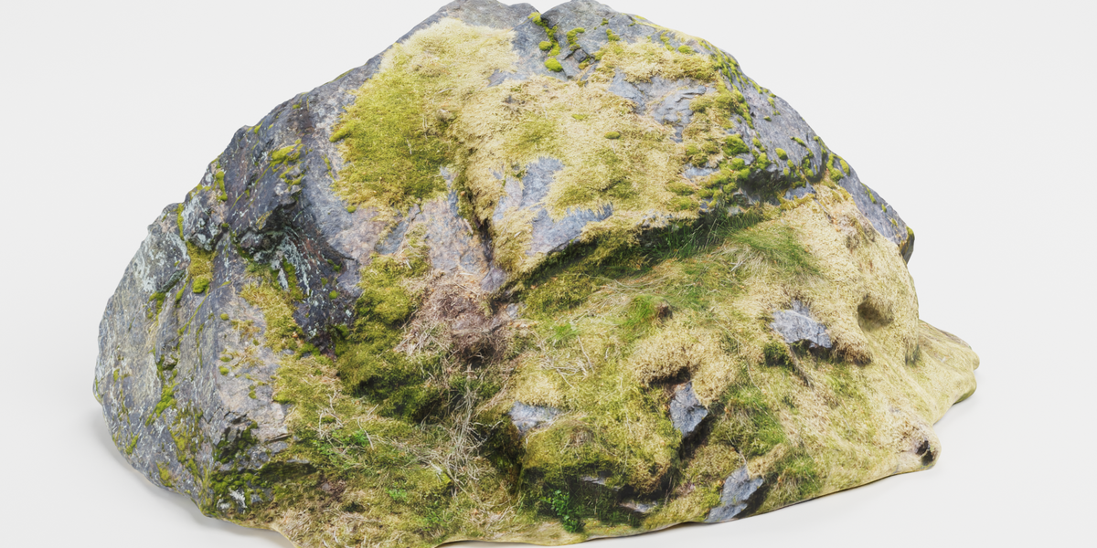 Rock with Moss - Scanned - Superhive (formerly Blender Market)