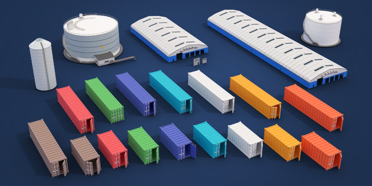 Port - Low-Poly 3D Models Pack - Superhive (formerly Blender Market)