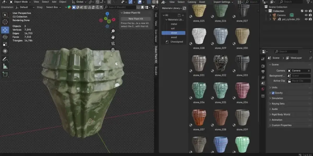 Planter Materials Library Preview