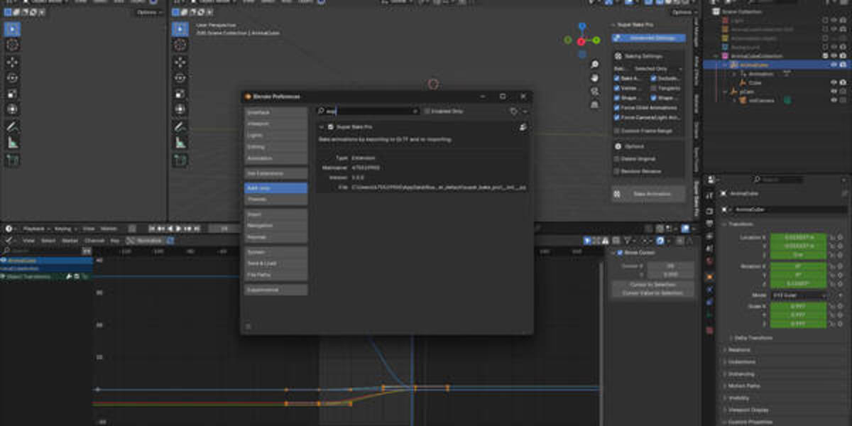 The add-on in Preferences