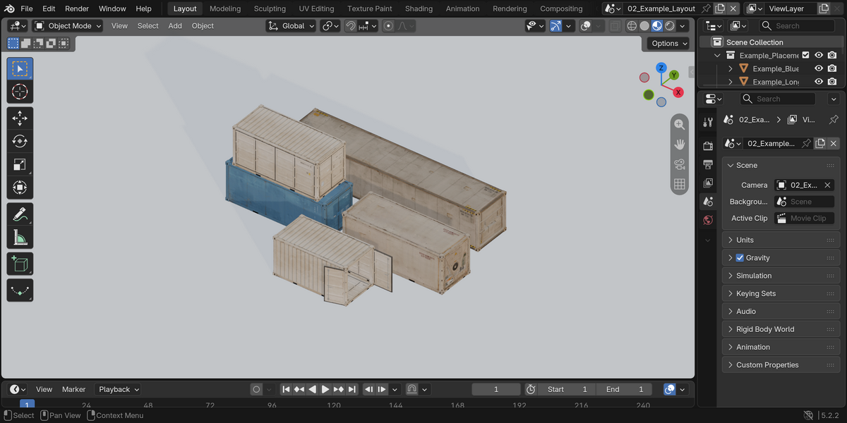 The display scene in Blender.
