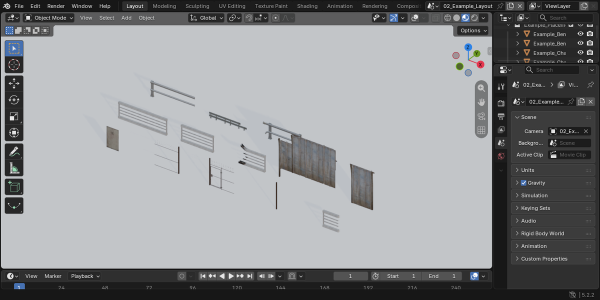 The display scene in Blender.