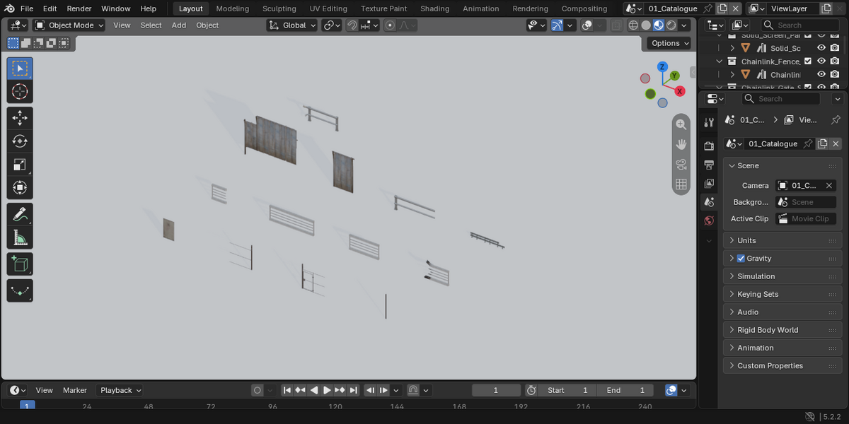 Actual Blender catalogue viewport.