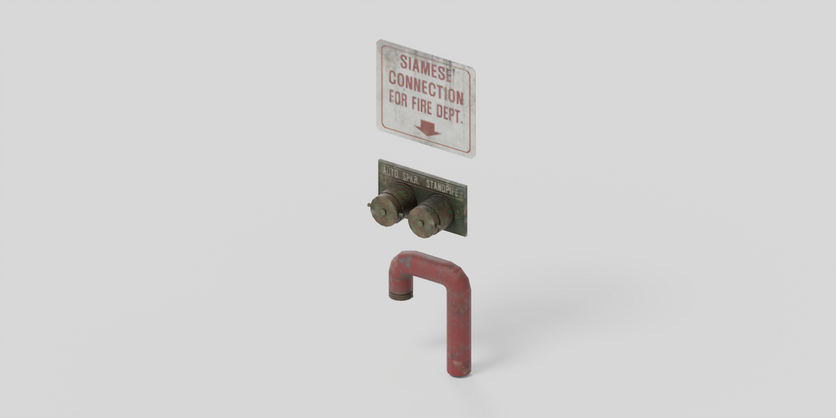 Wall Fire Pipe and Sign
