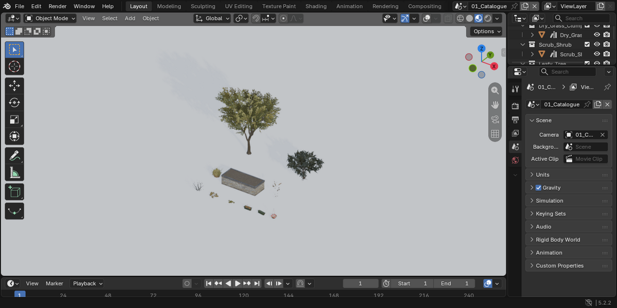 Actual Blender catalogue viewport.