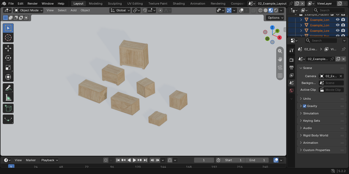The display scene in Blender.