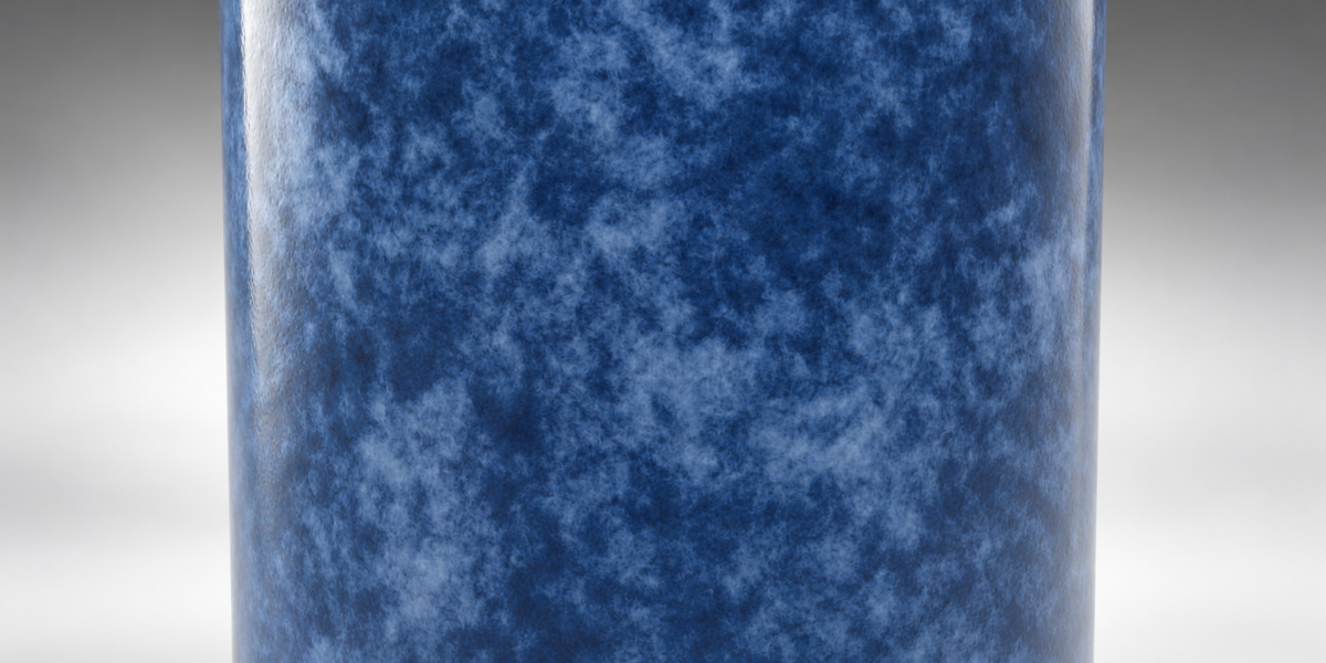 Close view of deep blue ceramic glaze texture