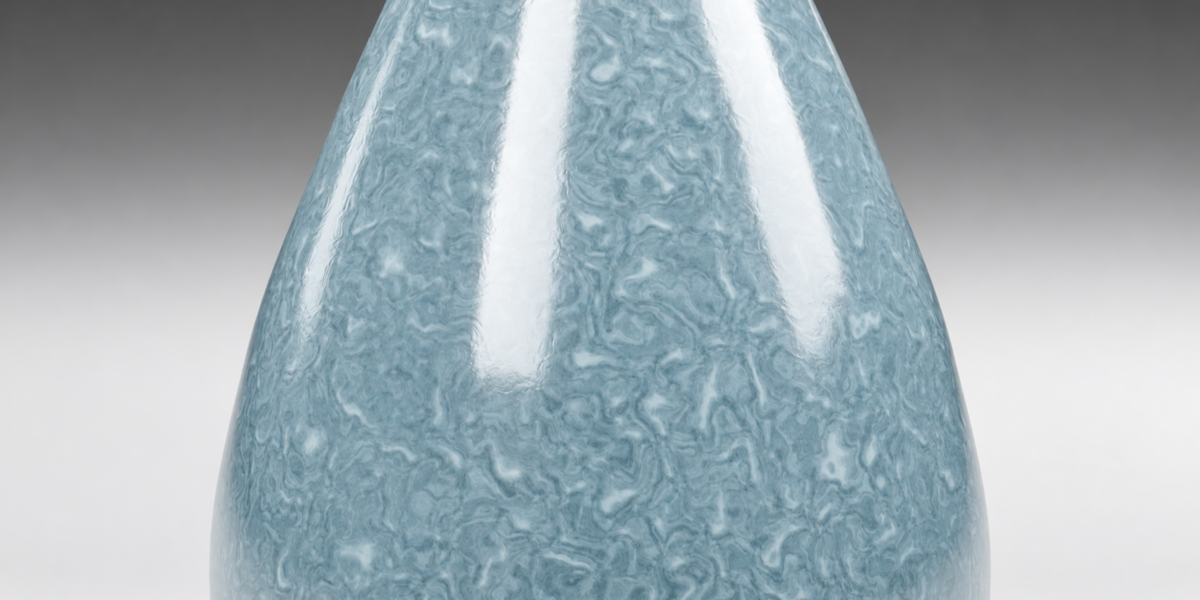 Pale Blue and White Glazed Vase Pair material close-up