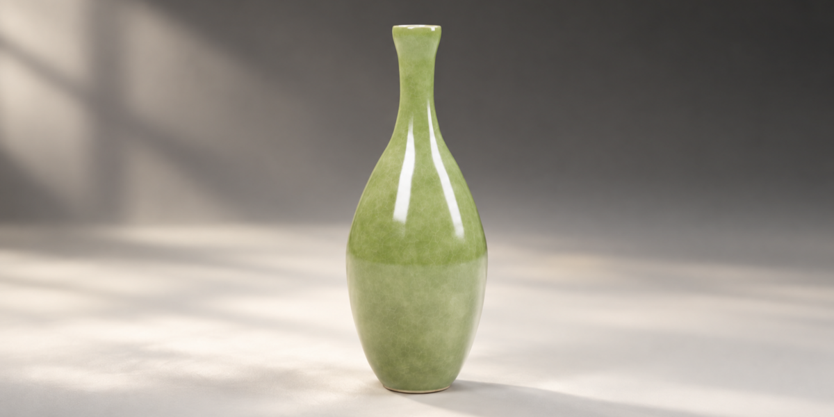 Green and Blue Glazed Bottle Vase Trio alternate view