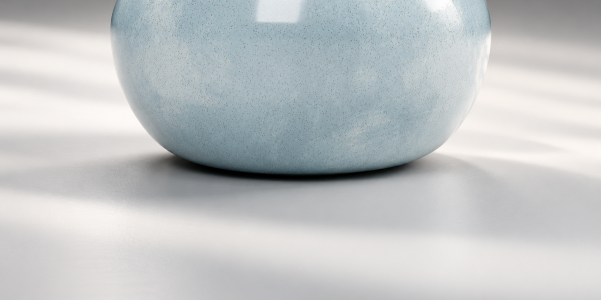 Pale Blue Globular Ceramic Vase - 3D Model material close-up