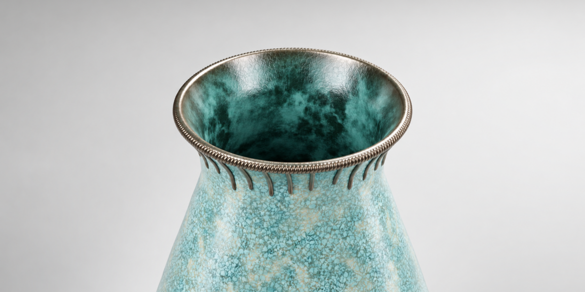 Turquoise Patina Vessel Duo detail view