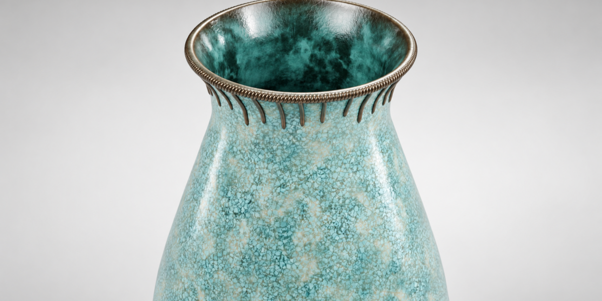 Turquoise Patina Vessel Duo material close-up