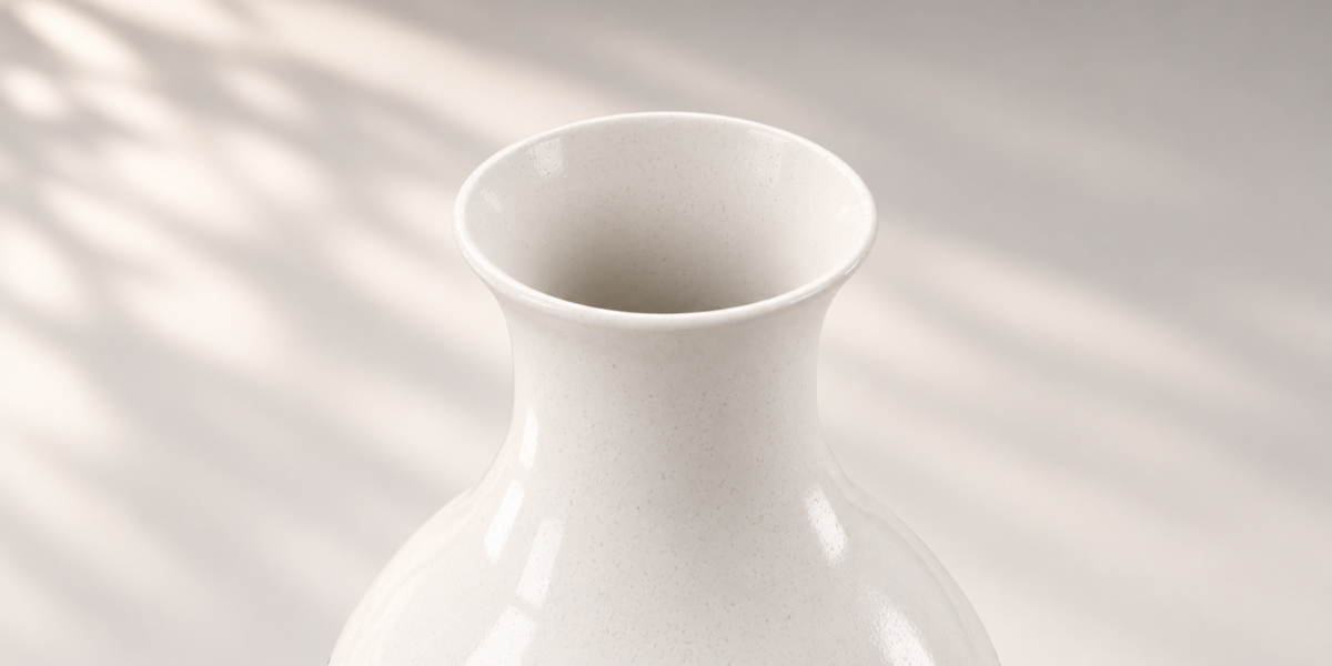 Blue Brushstroke Ceramic Vase Trio material close-up