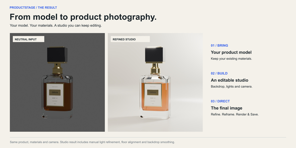 Same product, neutral input and refined studio