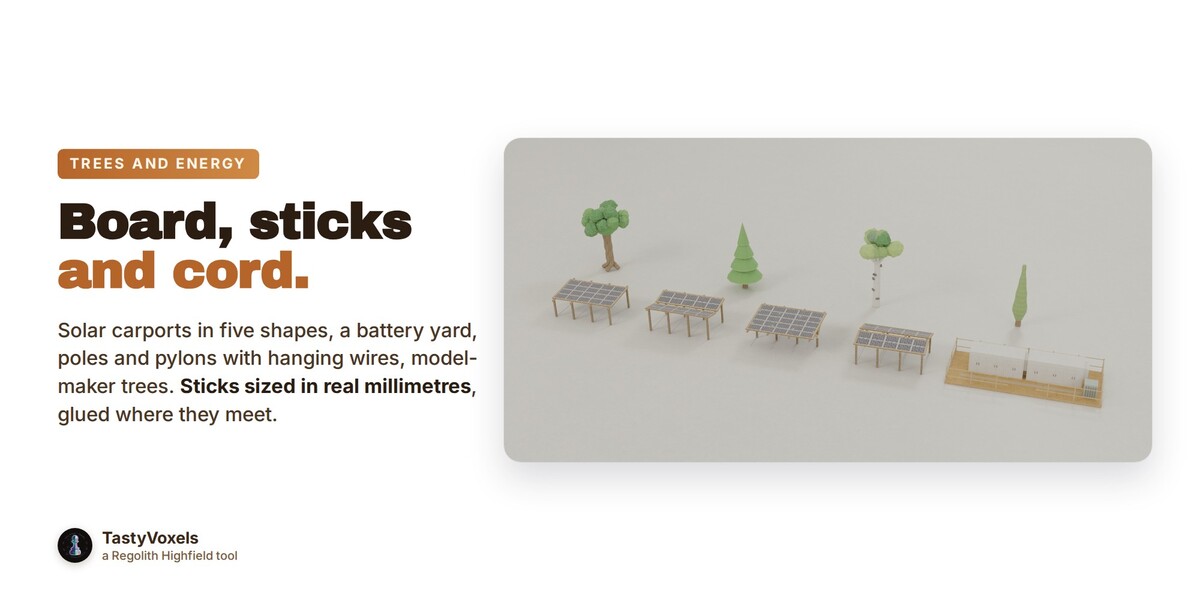 The asset library of Make It Cardboard: pieces by theme, kind and detail, palettes and importable packs