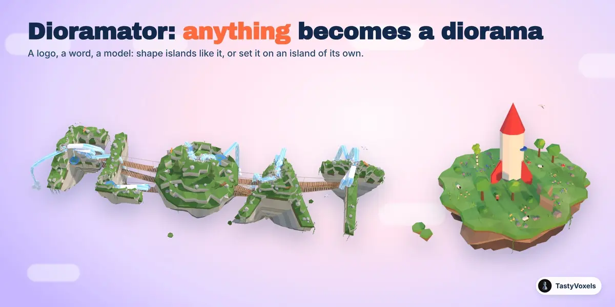 A word turned into islands, and a model set on an island of its own
