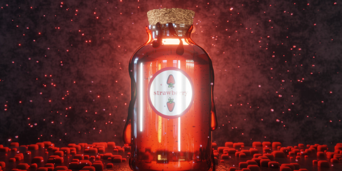 Strawberry jar variation rendered in Blender