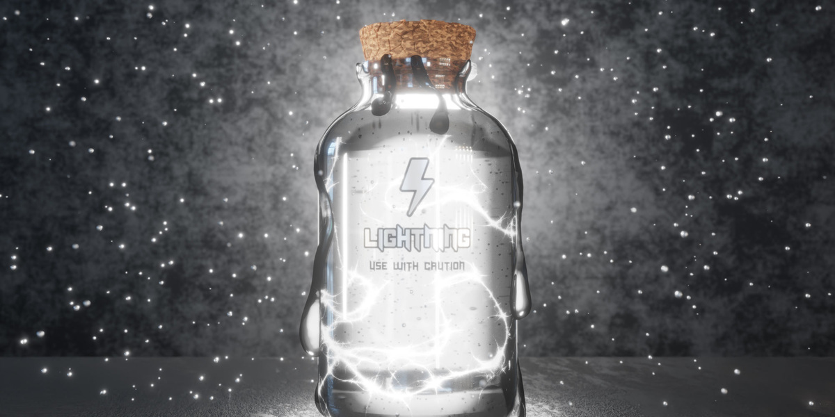 Lightning jar variation rendered in Blender