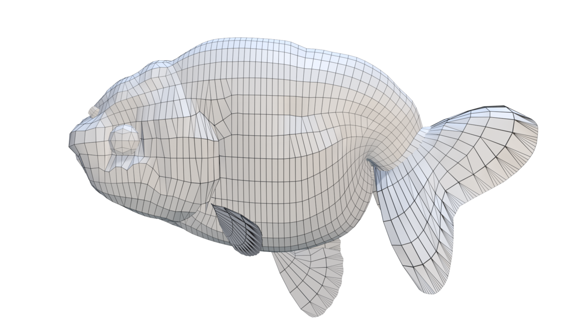 Red Ranchu gold fish Low Poly 3D Model - Superhive (formerly Blender ...