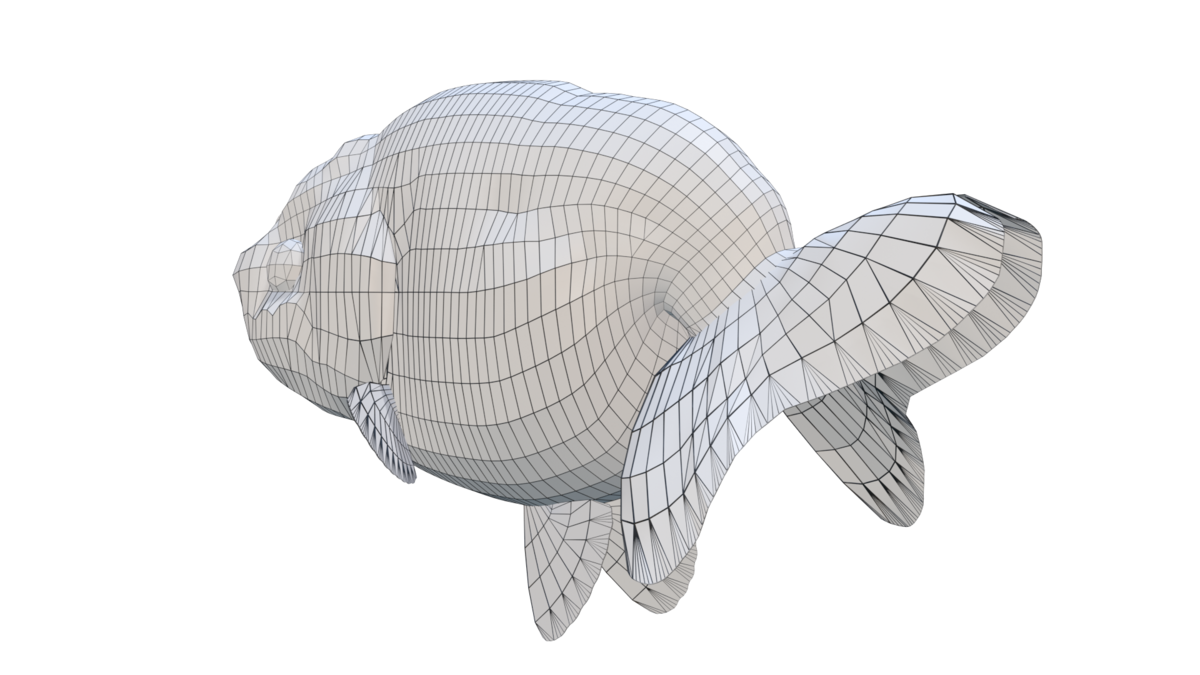 Red Ranchu gold fish Low Poly 3D Model - Blender Market