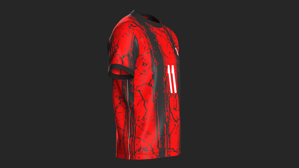 Soccer Football Fire Red color Jersey Player-11 - Blender Market