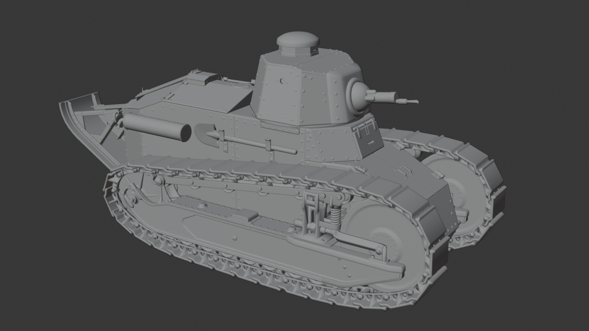 Renault FT-17 3D Model – Game-Ready, Highly Detailed - Blender Market