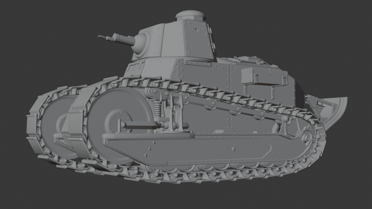 Renault FT-17 3D Model – Game-Ready, Highly Detailed - Blender Market