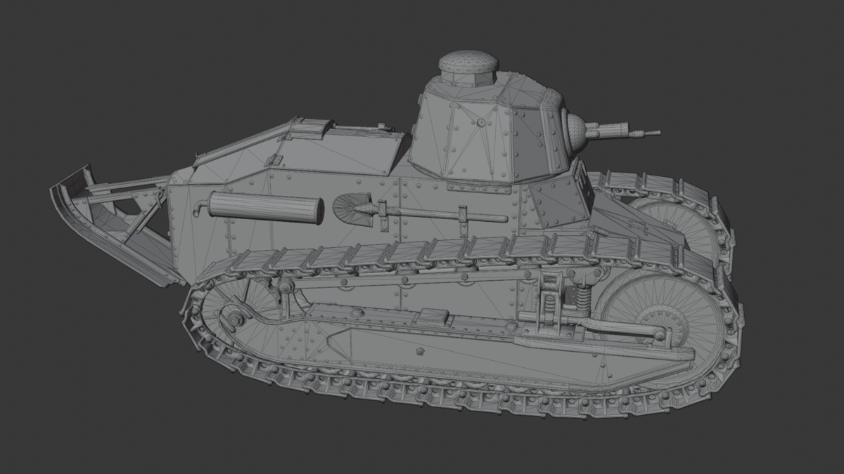 Renault FT-17 3D Model – Game-Ready, Highly Detailed - Blender Market