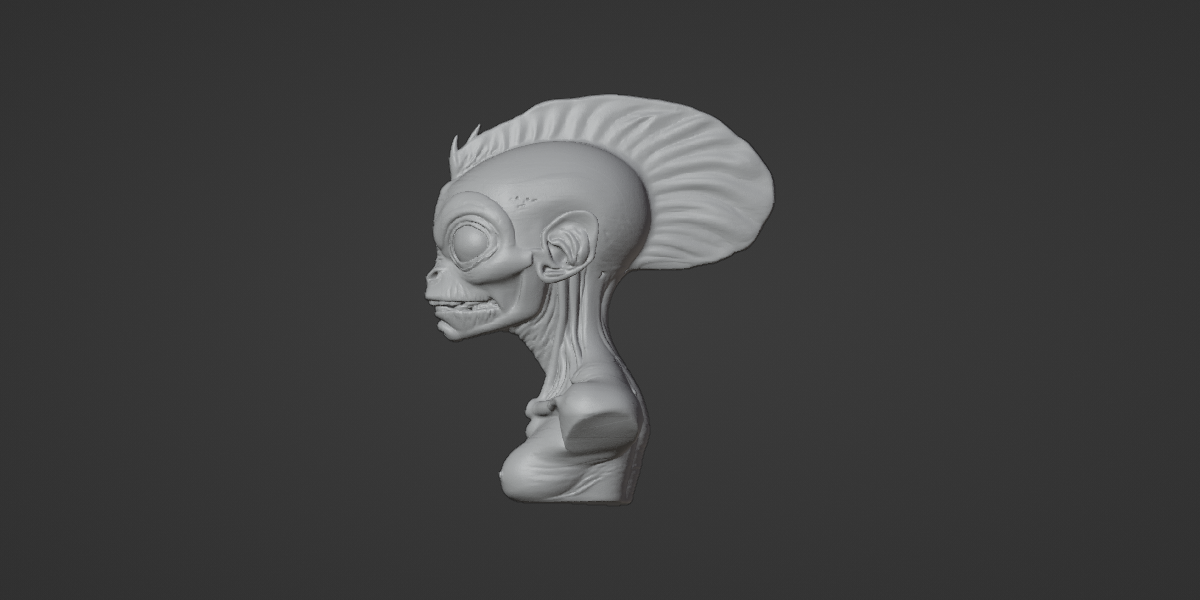 Head Of Alien Bust 3D STL Printable - 3D Model Bust - Superhive ...
