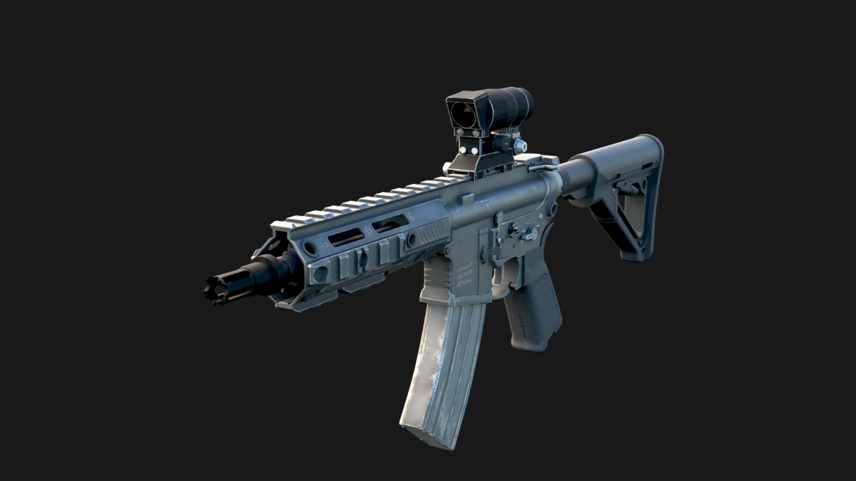 Custom R6 Textures Rigs Blender R6 R4-C Assault Rifle 3D Model Quality Realistic Rendered With Fully ...