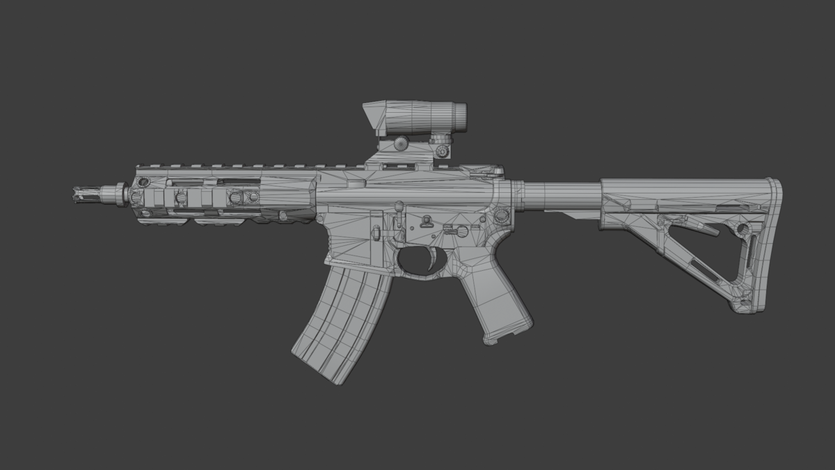 R6 R4-C Assault Rifle 3D Model Quality Realistic Rendered With Fully ...