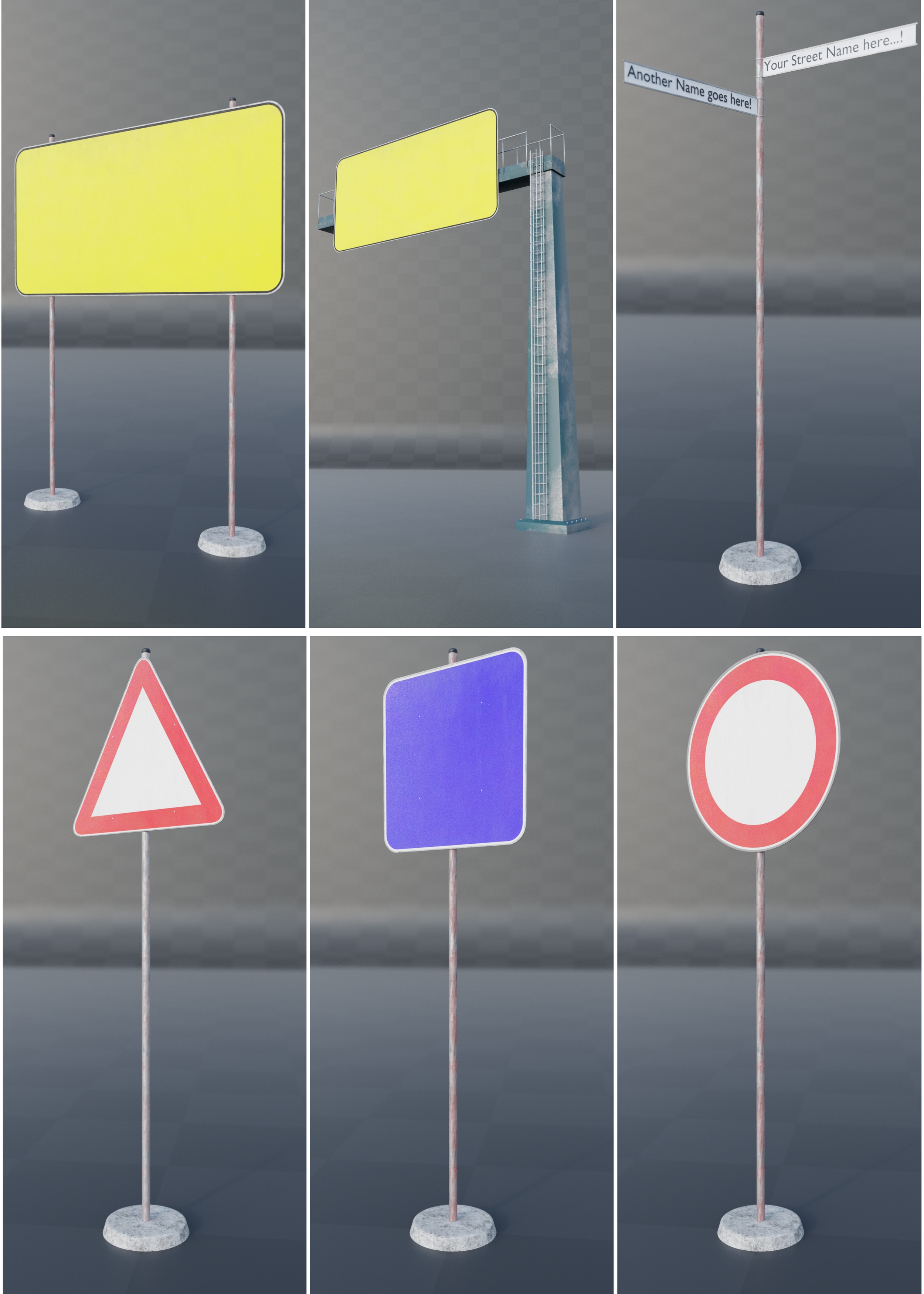 customizable road signs - Superhive (formerly Blender Market)