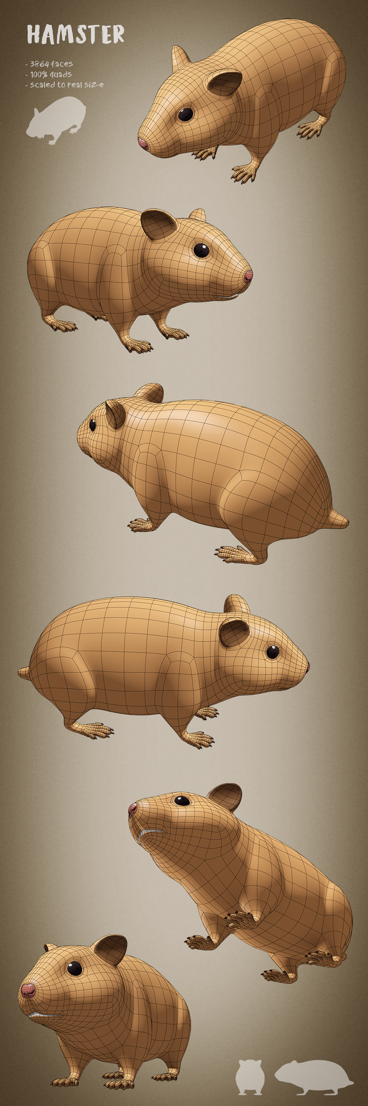 100 animals base meshes - Superhive (formerly Blender Market)