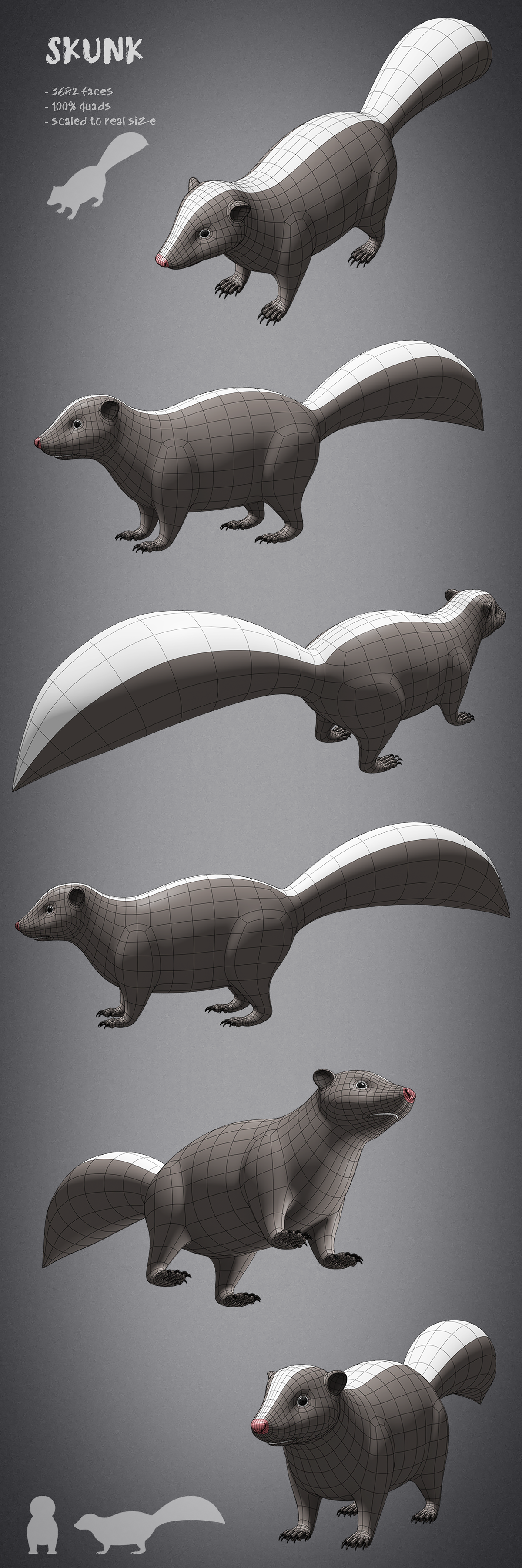 100 animals base meshes - Superhive (formerly Blender Market)
