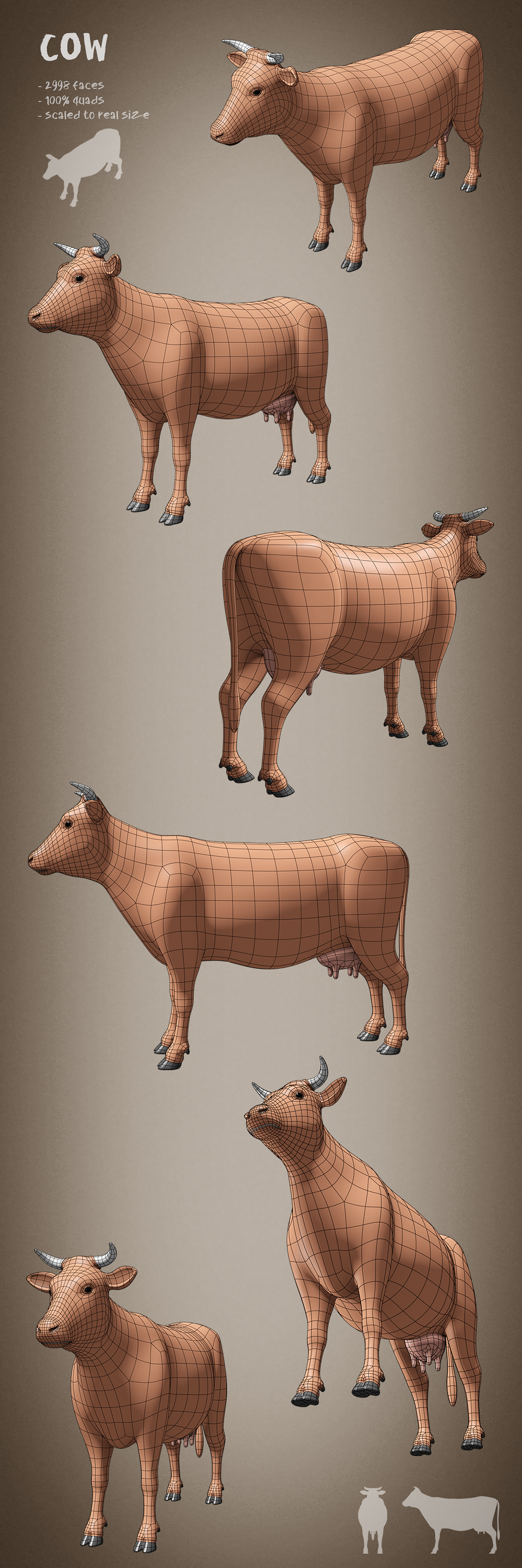 100 animals base meshes - Superhive (formerly Blender Market)