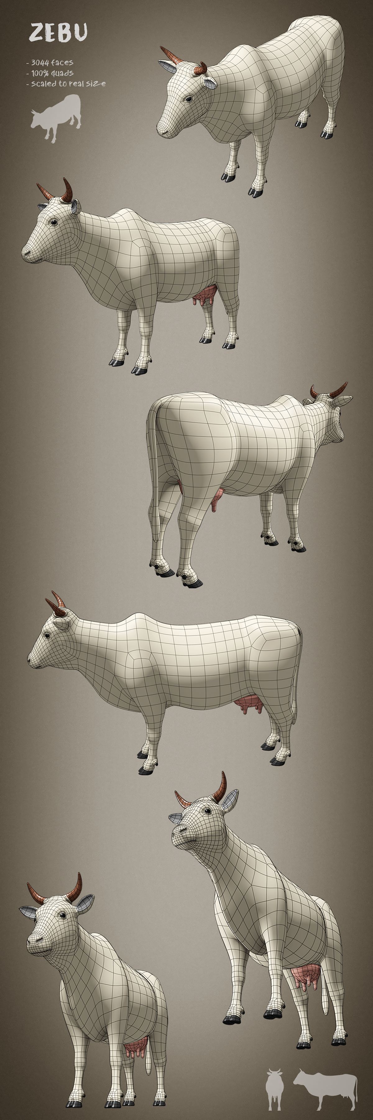 100 animals base meshes - Superhive (formerly Blender Market)