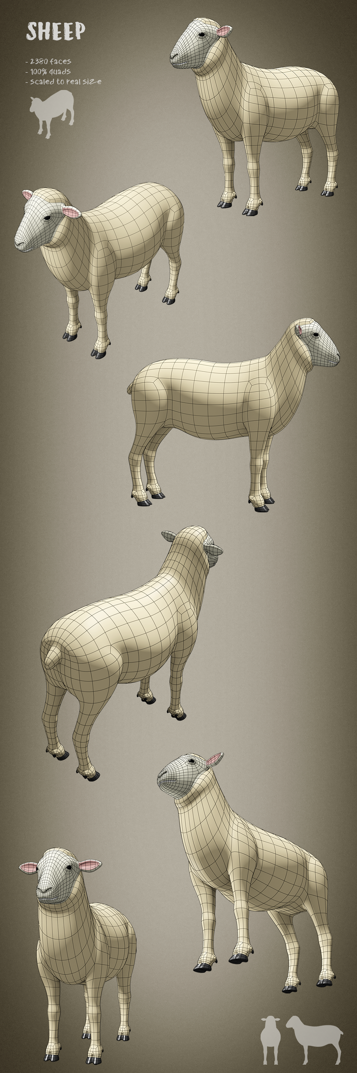 100 animals base meshes - Superhive (formerly Blender Market)