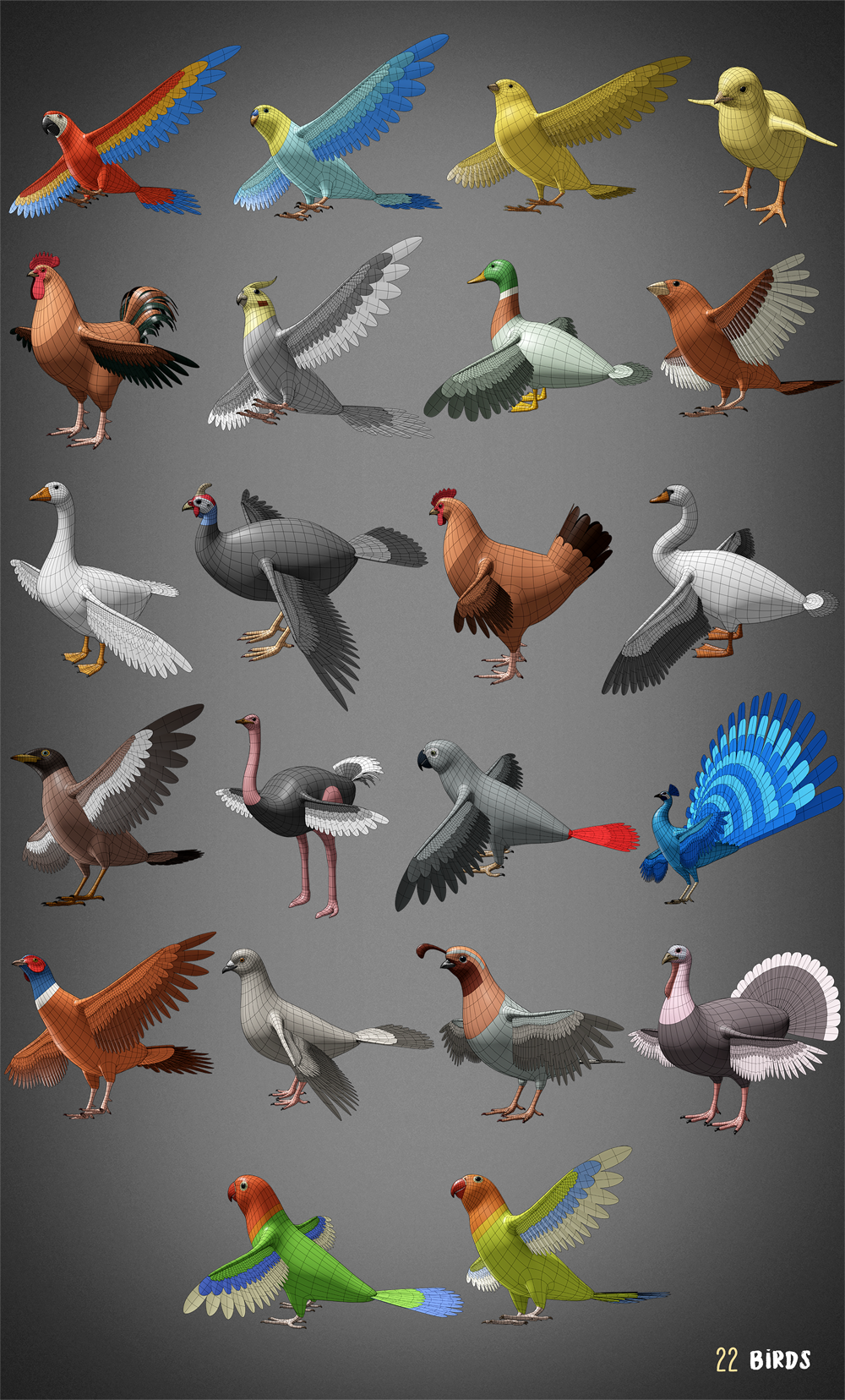100 animals base meshes - Superhive (formerly Blender Market)