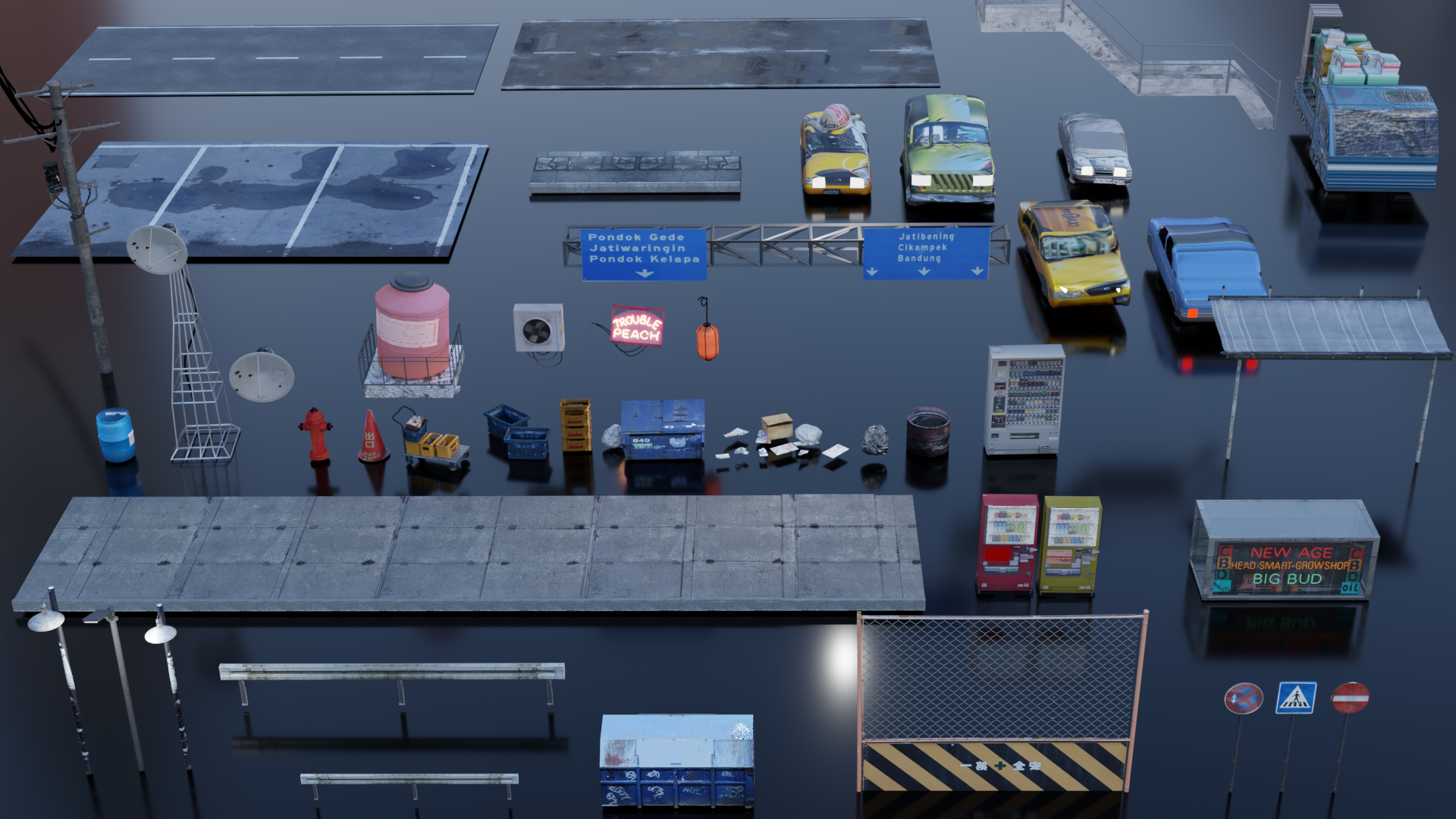 City Asset Pack : buildings, skyscrapers, city props and street ...